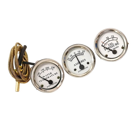 John Deere Tractor Gauge Set Fits For Ammeter, Oil Pressure and Temperature