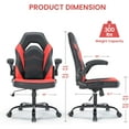 thumbnail image 3 of QRKD Ergonomic Gaming Chair with Adjustable PU Leather Seat, Flip-Up Armrests, and Swivel Design, Perfect for Home Office, Gaming, or Entertainment – Ideal for Adults, Kids, and Gamers, Red/Black, 3 of 8