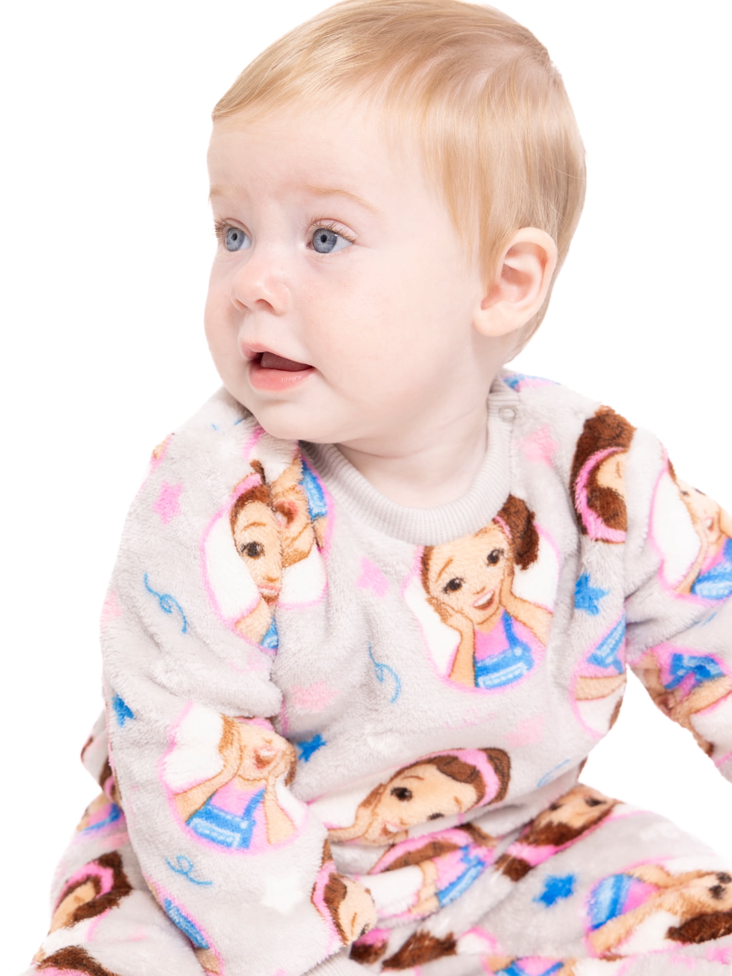 Ms. Rachel Baby Girls Printed Crewneck Sweatshirt and Jogger Pants Set, 2-Piece, Sizes 0/3M-24M