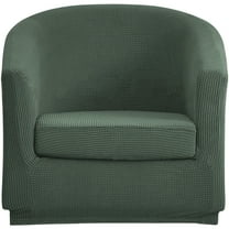 Jokapy Stretch Club Armchair Cover, Washable Tub Chair Slipcover with Seat Cushion Cover, Green