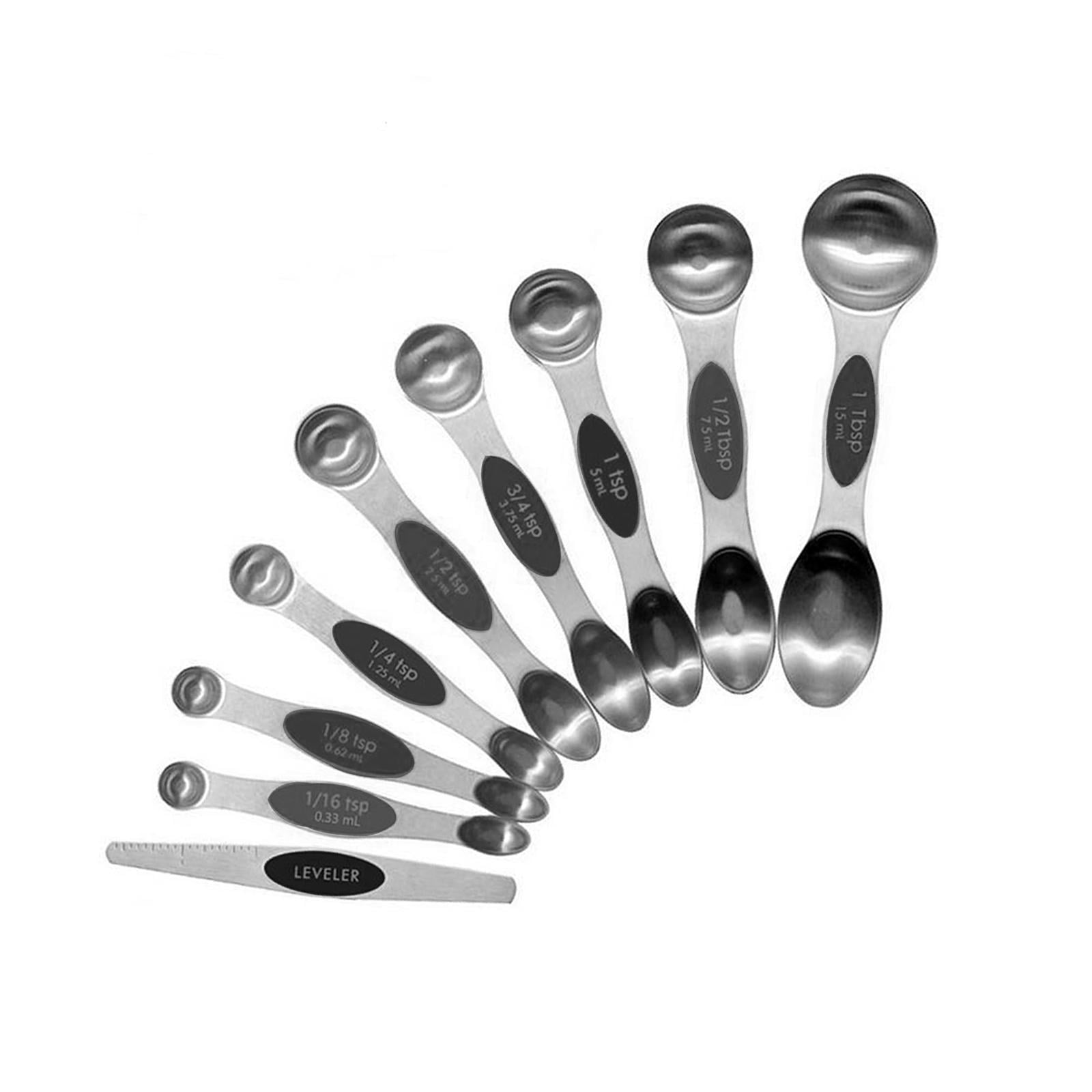 6 Pcs Magnetic Measuring Spoons Set Stainless Steel Dual Sided Stackable Teaspoons  Tablespoons for Dry or Liquid Fits in Spice - AliExpress
