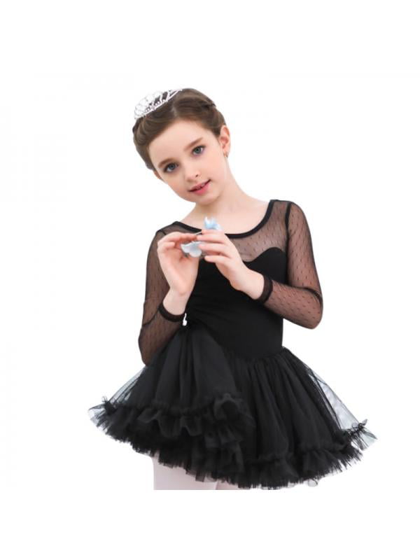 Girls Kids Metallic Dance skater Skirts Halloween Fancy Ballet Dress party top 