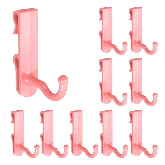 Uxcell 10 Pack Grid Wall Hooks, 2.8 Inch Grid Wall Panel Plastic Utility Hook, Shelf Hook for Garage Store Warehouse Shop Home Hanging, Pink