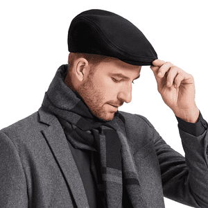 Zando Men's Vintage Newsboy Cap in Black