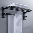 thumbnail image 4 of Accesorios de Baño, 58cm Estante de Toallas, Toallero Plegable de Pared, Estantería de Almacenamiento para Baño con Barras y Ganchos, Barra de Toalla para Baño Cocina Hotel, 4 of 4