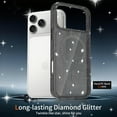 thumbnail image 3 of Dteck Glitter Case for iPhone 17 Pro Max with Diamond Camera Lens Cover and Screen Protector, Compatible with MagSafe, Cute Bling Sparkly Clear Phone Cover,Black, 3 of 7