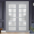 thumbnail image 5 of Slab Barn Door Panel Frosted Glass | Veregio 7602 Matte Grey | Sturdy Finished Doors | Pocket Closet Sliding-30" x 84", 5 of 5