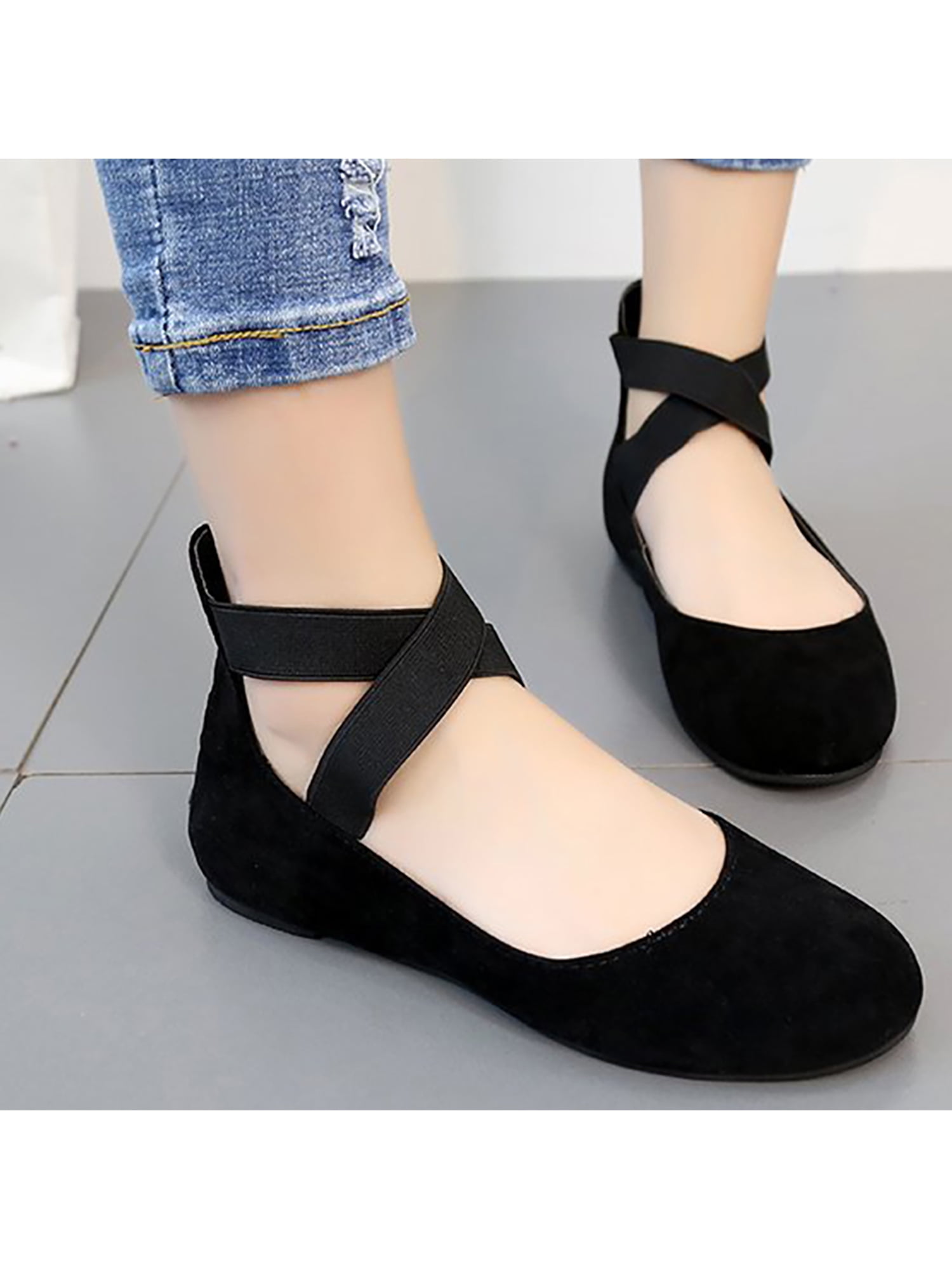 Lacyhop Womens Flats with Ankle Strap 