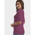 thumbnail image 3 of Women's V-Neck Short Sleeve T-Shirt - Soft Casual Basic Tee, Solid Colors, S-XXL, 3 of 4