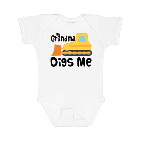 

Inktastic My Grandma Digs Me Grandson Truck Gift Baby Boy Bodysuit