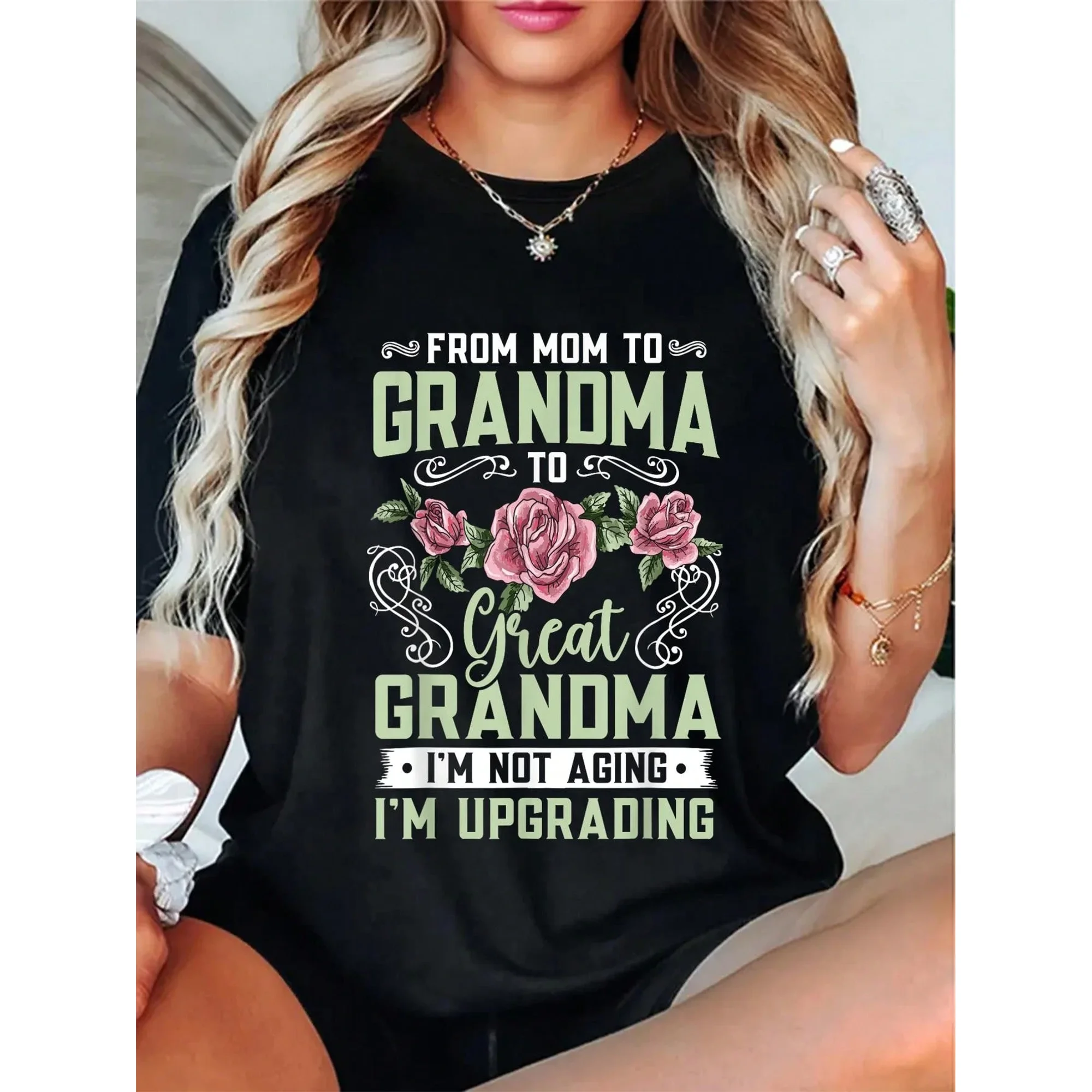 Cotton Mom Grandma Great Grandma Mothers Day T-Shirt