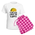 thumbnail image 5 of CafePress - Tacos Make Me Happy Pajamas - Women's Short Sleeve Print T-Shirt and Pants Light Cotton Pajama Set, 5 of 7