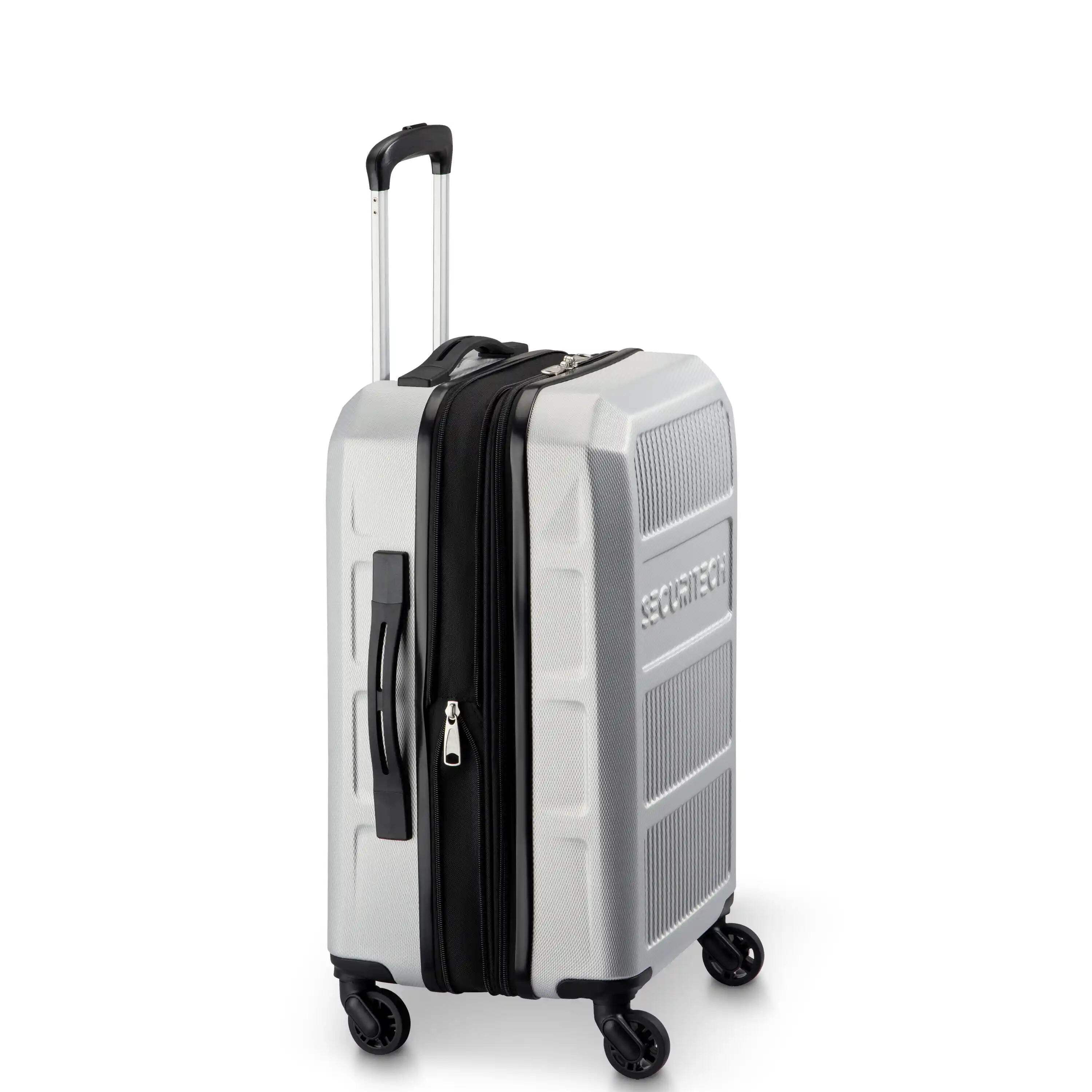 Securitech by Delsey, Asphalt 2-Piece Spinner Luggage Set, with Carry-on & Trunk, Silver