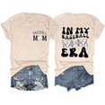 thumbnail image 1 of T-Shirts pour Femmes Décontractés Confortables Col Rond Manches Courtes Imprimé Baseball pour Usage Quotidien Loisirs, 1 of 2
