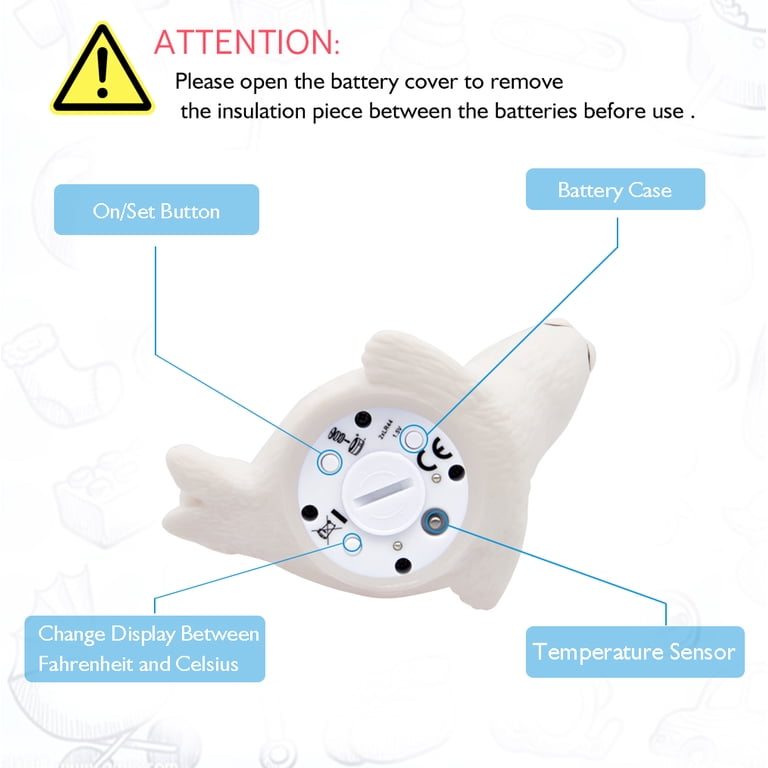 Doli Floating Baby Bath Thermometer Toy - LCD Display With Hot/Cool Alerts For Bathtub & Room