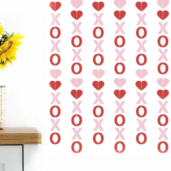 SEWCHICS Valentine's Day Hanging Paper Signs, Assorted Colors, Lightweight Letter Decorations, 4 Pieces