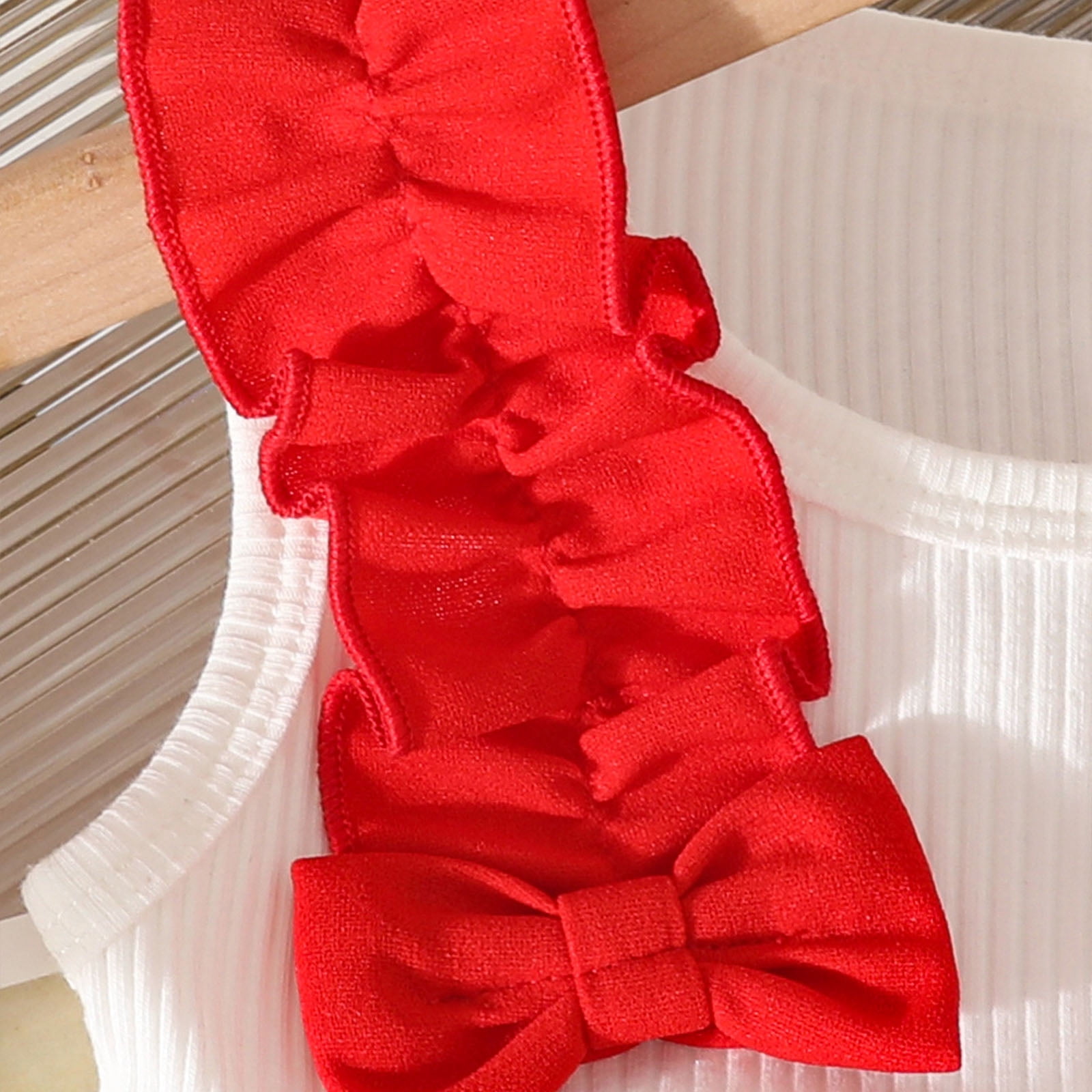 Faraee Toddler Summer Clothes for Girls Baby Ribbed Sleeveless Tops Bow Skort Set with Pockets Infant Cute Casual Outfit (3-4T,Red)