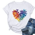 thumbnail image 1 of Liquidation d'Économies! BEFOKA Hauts pour Femmes Grande Taille en Liquidation, Blouse T-shirt d'Été Décontractée pour Femmes, T-shirt Imprimé à Col Rond à Manches Courtes pour Femmes, Haut à Manches Courtes à Col Rond, 1 of 4