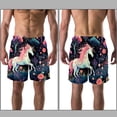 thumbnail image 3 of luoweisi Men's Beach Shorts Quick Dry Swim Trunks with Mesh Lining Unicorn S, 3 of 5
