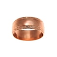thumbnail image 2 of 14K solid pink rose gold high polish custom hand engraved Hawaiian scroll 8mm ring size 2.5, 2 of 5