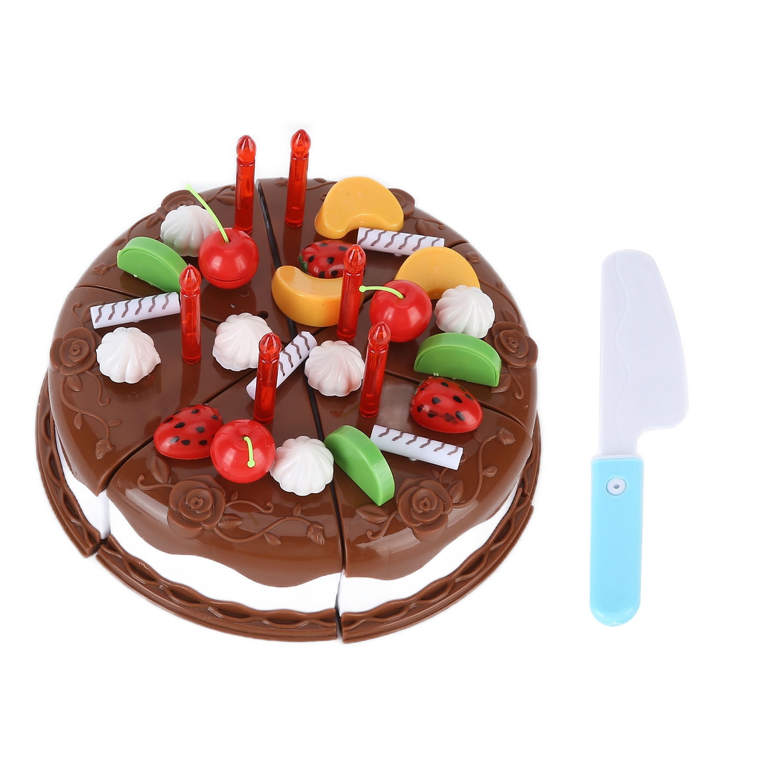 esptrs Kids Fruit Cake Toy Set,Kids Play Cake Set,Play Food Birthday Cake Set DIY Pretend Play