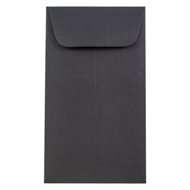 JAM 5.5 Coin Envelopes, 3 1/8 x 5 1/2, Black, 50/Pack
