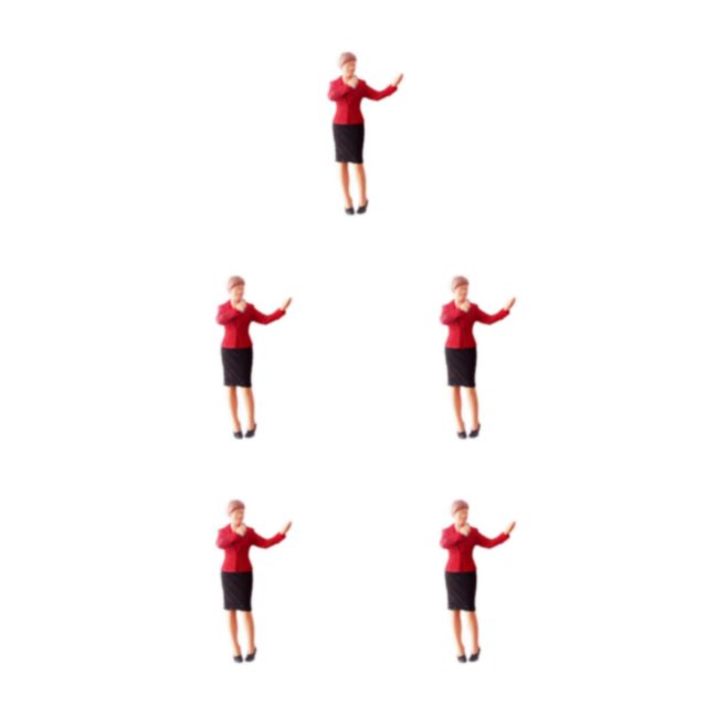 Ruiboury Miniature Hand-Painted Model People Figure Diorama Scenery Lifelike and Charming Hostess Red height 2.8-3cm 5Set