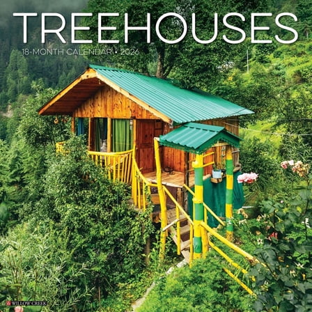 Willow Creek Press, Treehouses 2026 Wall Calendar, 12'' X 12'', 18-Month Calendar with Stapled Binding