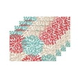 thumbnail image 4 of MKHERT Dahlia Pinnata Flower Beige Blue and Light Red Placemats Table Mats for Dining Room Kitchen Table Decoration 12x18 inch,Set of 4, 4 of 4