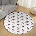 thumbnail image 2 of Hello Kitty Round Rug Washable Circle Rug Non Slip Round Doormat Anime Printed Flannel Round Entryway Rug Floor Carpet Round for Entrance, Entryway, Bedroom 23.6 Inch, 2 of 5