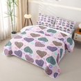 thumbnail image 3 of Erosebridal Abstract Chic Leopard Print Quilt Full,Colorful Loves Pattern Full Bedspread Sets For Men Women,3 Pieces, 3 of 7