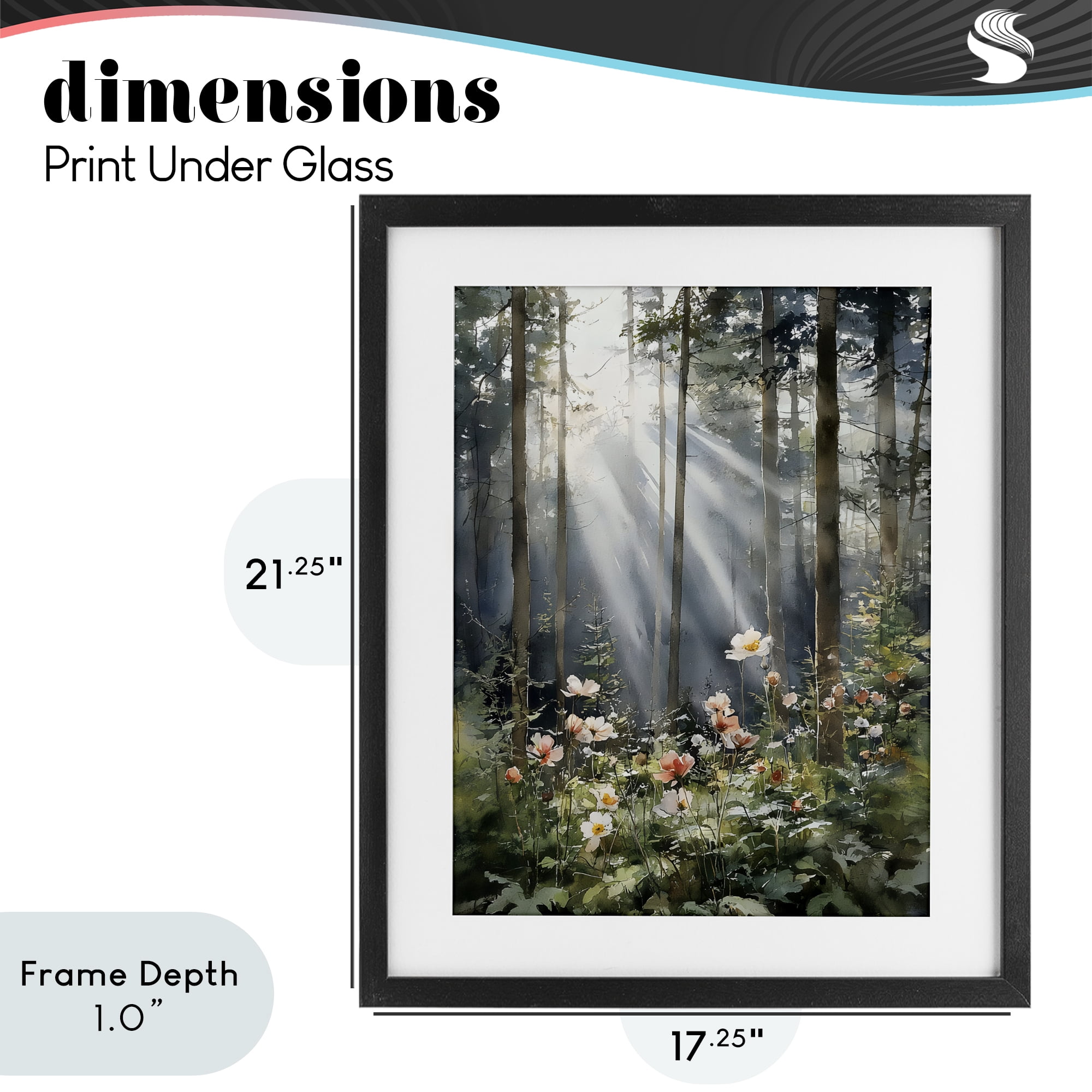 Stupell Industries Sunlit Woods In Morning Black Framed Print Under Glass, design by Franklyn Gregory