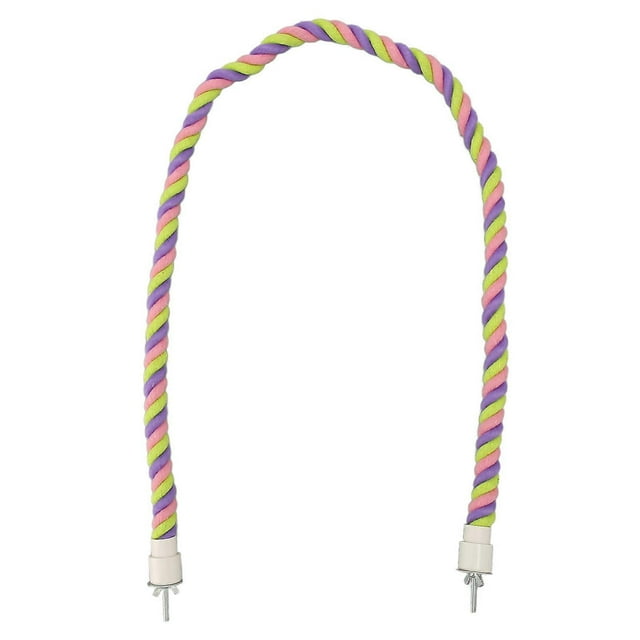 Bird Rope Perch Fun Colorful Swing Climbing Cotton Rope Bird Toys for Parakeets Cockatiels Parrotlets Lovebirds Budgies 105cm/41.3in