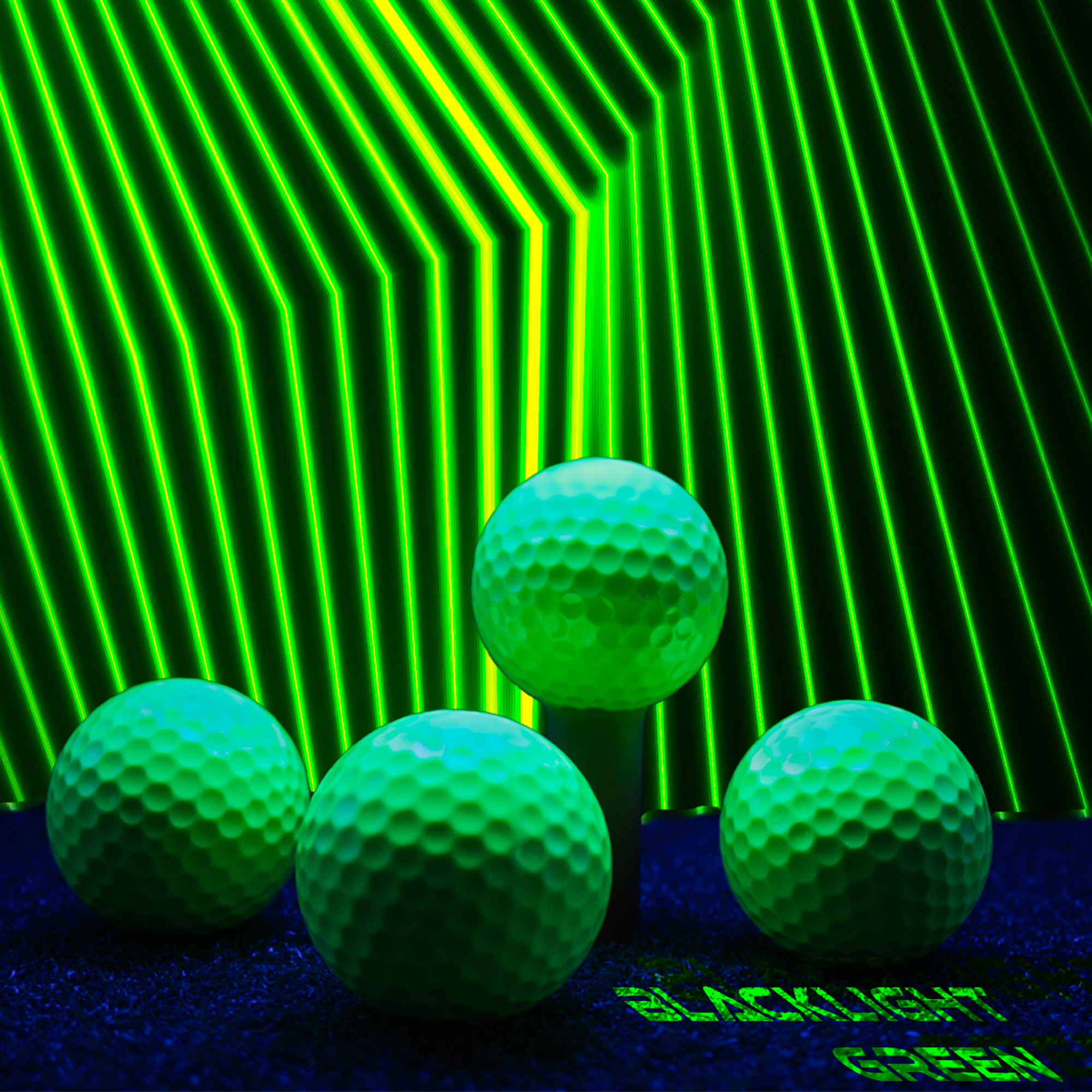 Blacklight Green Golf Balls – 12 Pack – Glow-Ready High-Visibility Balls by GBM Golf