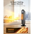 thumbnail image 6 of NFTIGB 25" Space Heater for Indoor Large Room, 1500w Oscillating Electric Heaters with Remote Fast Heating, 6 of 8