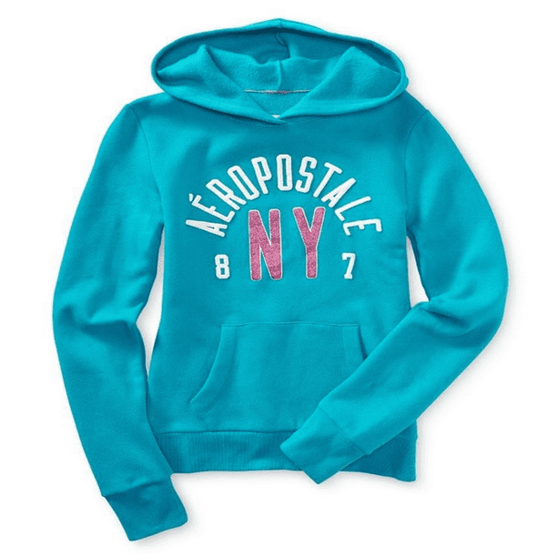 Sudadera con capucha Aeropostale Ny 87 para mujer azul mediano