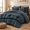 Blue Grey-California King, variant on Burnt Orange Super King 7-Piece Western Embroidered Bed-in-a-Bag Comforter Set