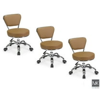 Set of 3 Dayton Pedicure Stool (Cappuccino) Pneumatic, Adjustable Height, Perfect for Nail Salon, Pedicure spa