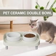 thumbnail image 3 of Cuenco Elevado Inclinado Platos Altos para Gatos Comedero Ergonómico para Mascotas Sin Estrés Elevados para Gatos con Soporte Antideslizante Verde, 3 of 5