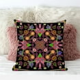 thumbnail image 3 of Paisley Leaf Geo Duo Throw Pillow with Removable Cover in Black Gold Pink 16x16, 3 of 5