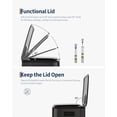 thumbnail image 5 of 2 x 10.6 Gallon Stainless Steel Double Trash Can with Lid for Kitchen, Large Dual Trash and Recycle Bin Combo, Step-on Kitchen Metal Garbage Cans, PP Inner Buckets, Liner Rim, Matte Black, 5 of 6