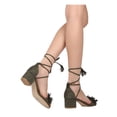thumbnail image 3 of New Women Nature Breeze Roxane-02 Faux Suede Fringe Lace Up Chunky Heel Sandal, 3 of 3
