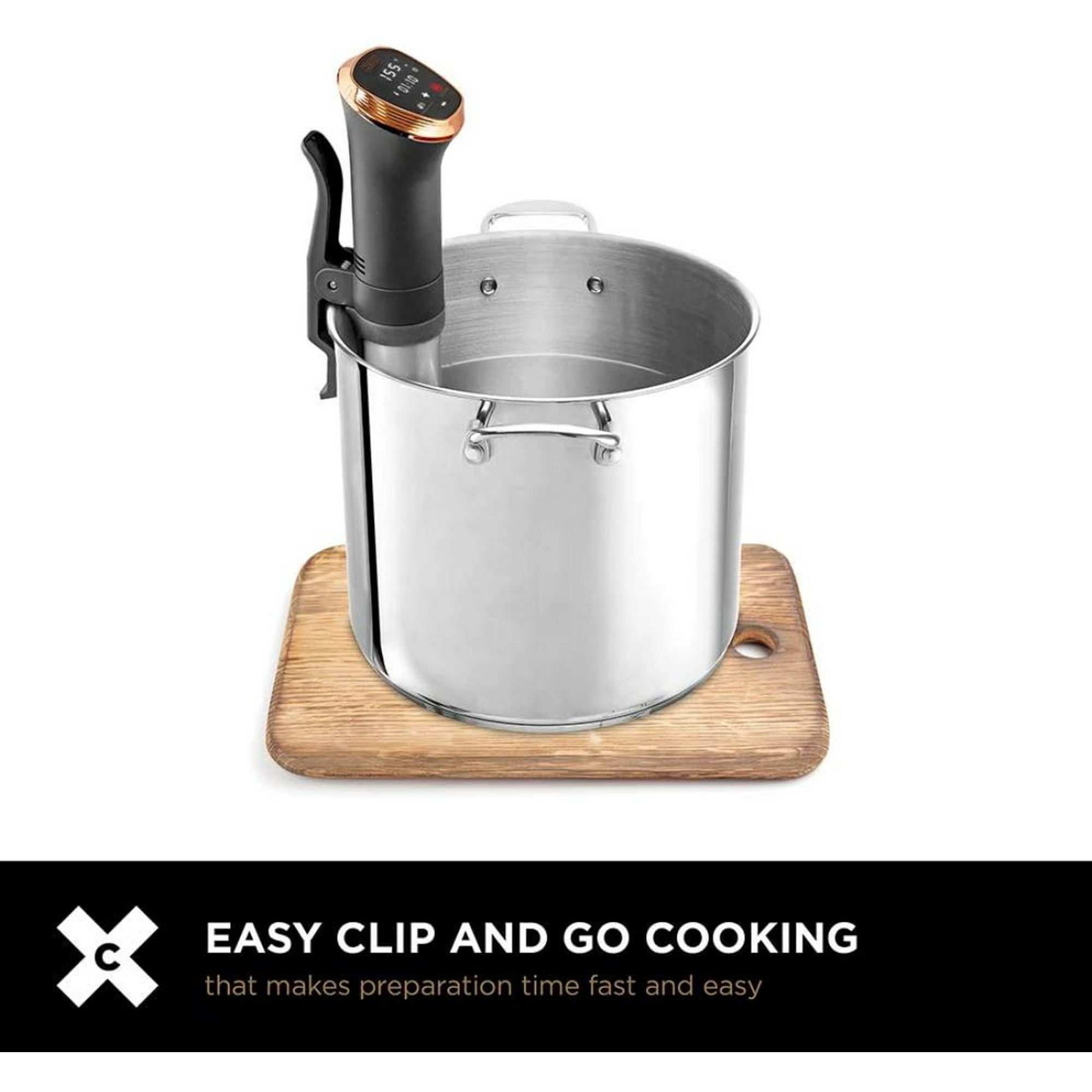Crux 14727 Sous Vide Professional Style Cooker with 1000 Watt Heating Capacity Size 20 Quarts Silver New Open Box Walmart