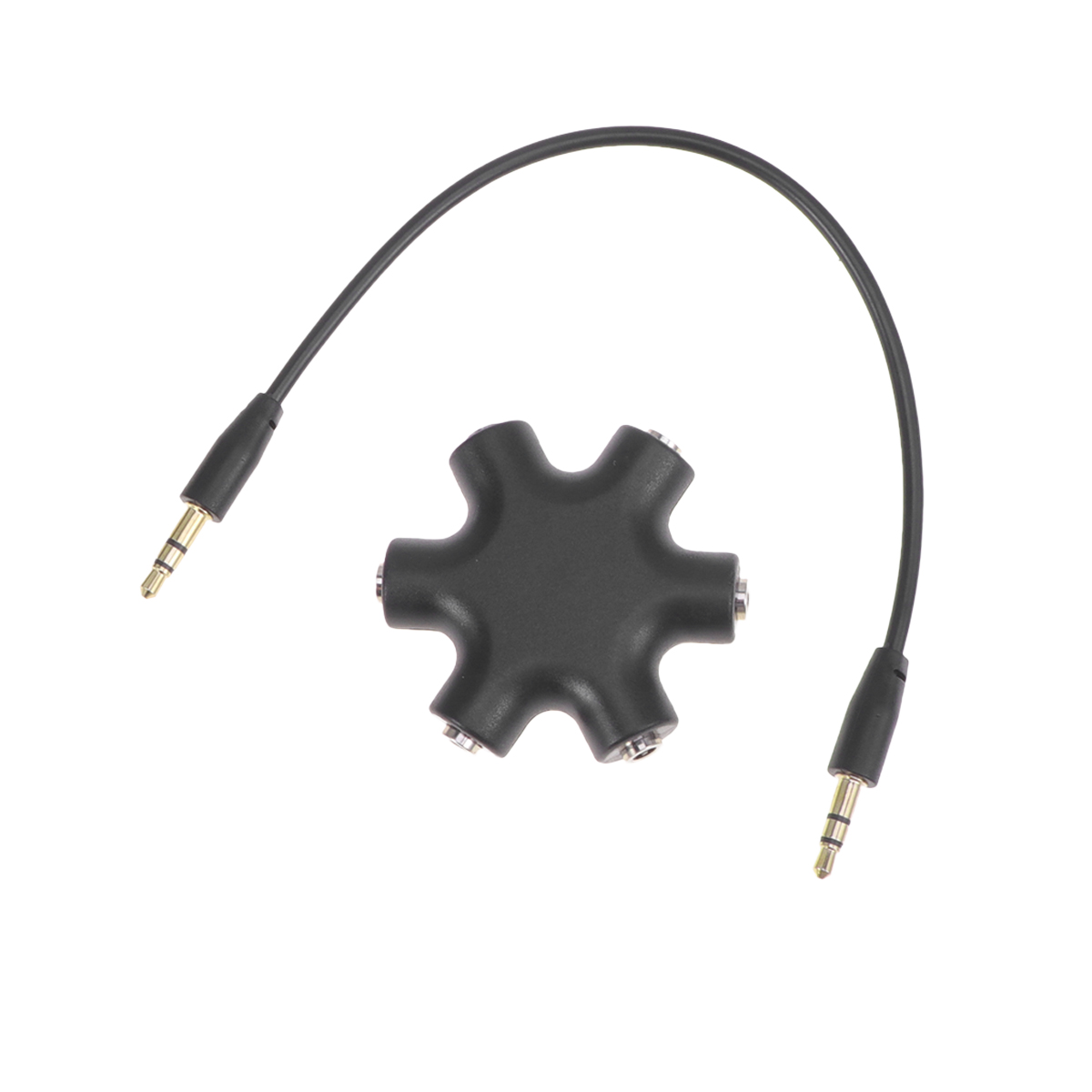Hexangular Headphone Jack Splitter 5 Way 6 Port Female Audio Connector