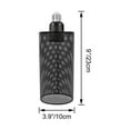 thumbnail image 3 of FSLiving 3.9" Black Industrial Metal Lamp Shade, E26 Light Socket Extender Replacement, Cylindrical Carved Design, DIY Iron Mesh Cage Decorative for Renter Ceiling Pendant Light Laundry Entryway, 3 of 7