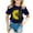 Dark Blue, variant on PINQI Girls Summer Sunflower T Shirt Cute Flower Graphic Kids Short Sleeve Tops Crewneck Loose Tee Casual Basic Tshirt