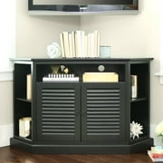 Newport Louvered Door Corner TV Stand by Birch Harbor Black Walmart