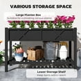 thumbnail image 3 of Outsunny Wooden Raised Planter Box, 47 x 22 x 31.5 in. Raised Flower Bed with Storage Shelf, Drainage Holes, and Liner, Black, 3 of 9