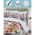 thumbnail image 4 of Quilts Twin Size, Botanical Garden Florals Soft Comforter Bedding Set for Bed, Spring Leaves Lightweight Quilted Bedspread with Pillow Cover(2 Pieces) for All Season, 68x86 Inch, 4 of 6