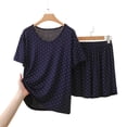 thumbnail image 4 of Fewfanhot Summer Pajamas for Women Set PJ Lounge Set with Pockets 2 Piece Soft V Neck Short Sleeve Sleepwear, 4 of 4